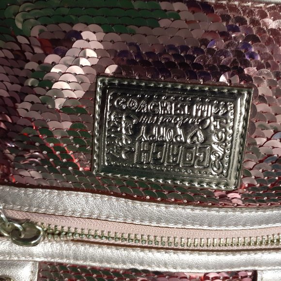 #13838 PINK COACH POPPY SEQUIN PURSE XL/SUPER RARE - Picture 5 of 7